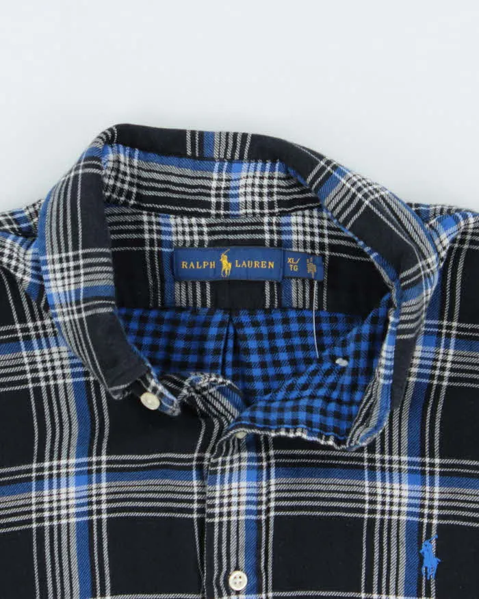 Ralph Lauren Blue Plaid 100% Cotton Work Shirt - XL sold by Rokit product image thumbnail 3