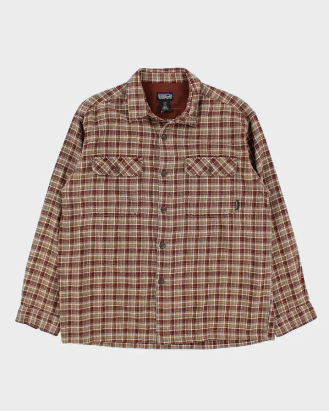 Patagonia Brown Plaid 100% Cotton Work Shirt - M sold by Rokit