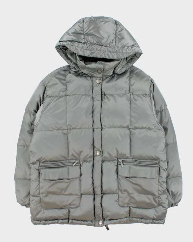Vintage 90s Eddie Bauer Silver Down Puffer Jacket - M sold by Rokit