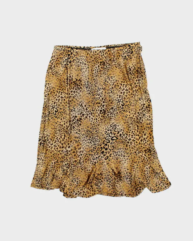Vintage 90s Ronni Nicole Leopard Print Skirt - M sold by Rokit