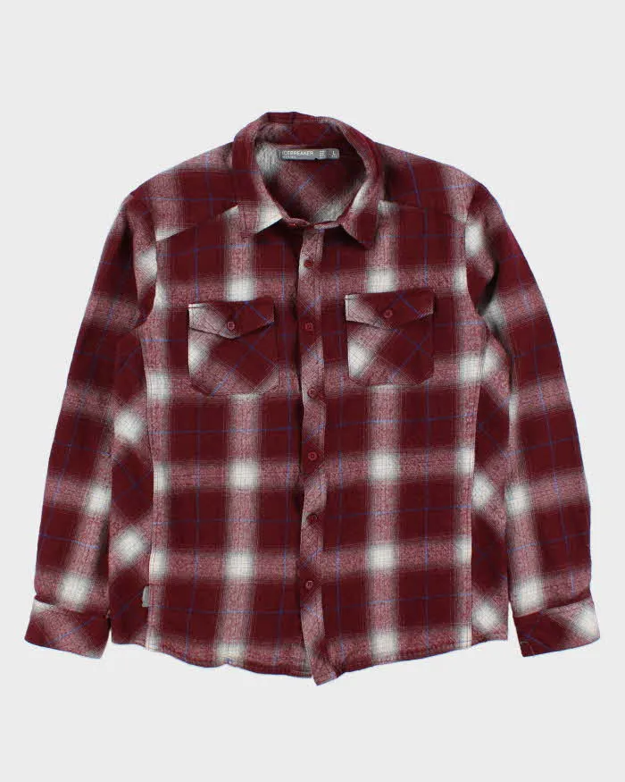 Icebreaker Burgundy Plaid Work Shirt - L sold by Rokit