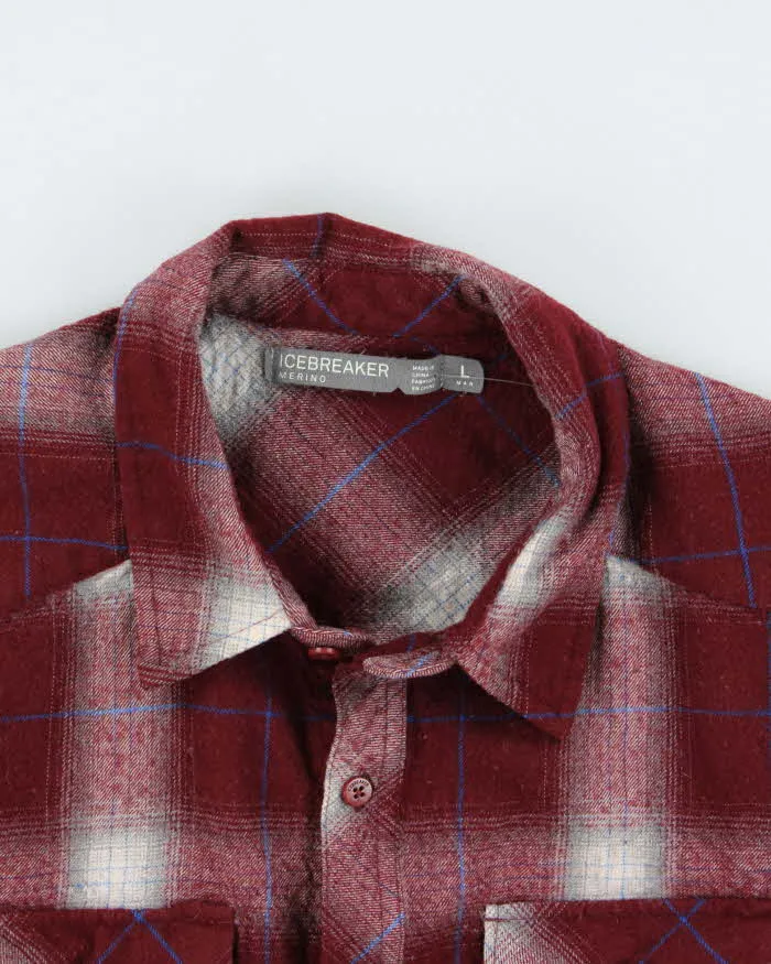 Icebreaker Burgundy Plaid Work Shirt - L sold by Rokit product image thumbnail 3