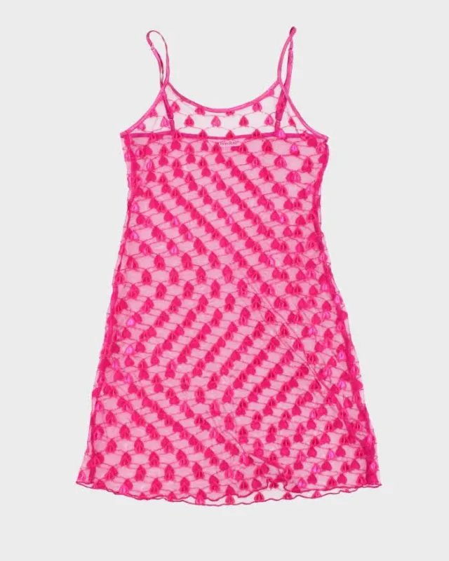 Vintage Y2k 00s La Vie En Rose Mesh Slip Dress - S sold by Rokit