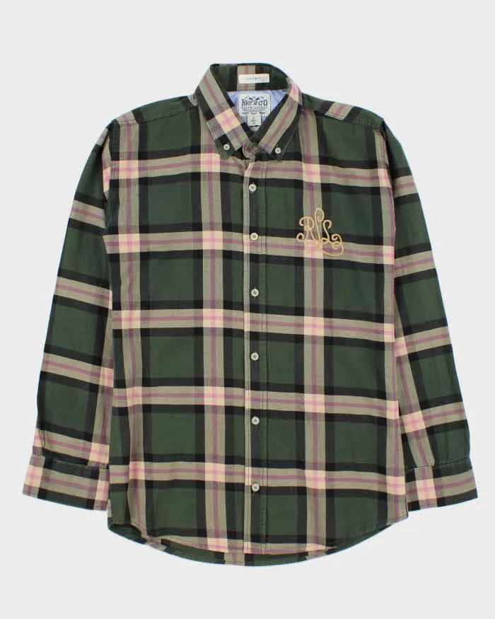 Ralph Lauren Green and Pink Plaid 100% Work Shirt - L sold by Rokit