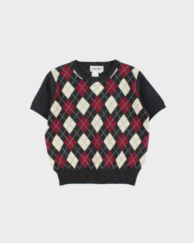 Vintage 90s Casual Wool Blend Short Sleeve Jumper - M sold by Rokit