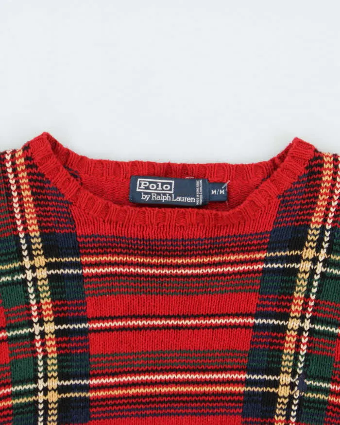 Vintage Ralph Lauren Oversized Tartan Knit Jumper - M sold by Rokit product image thumbnail 3
