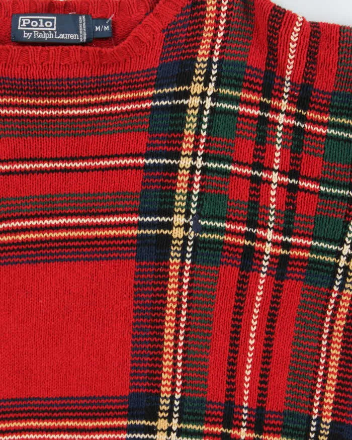 Vintage Ralph Lauren Oversized Tartan Knit Jumper - M sold by Rokit product image thumbnail 4