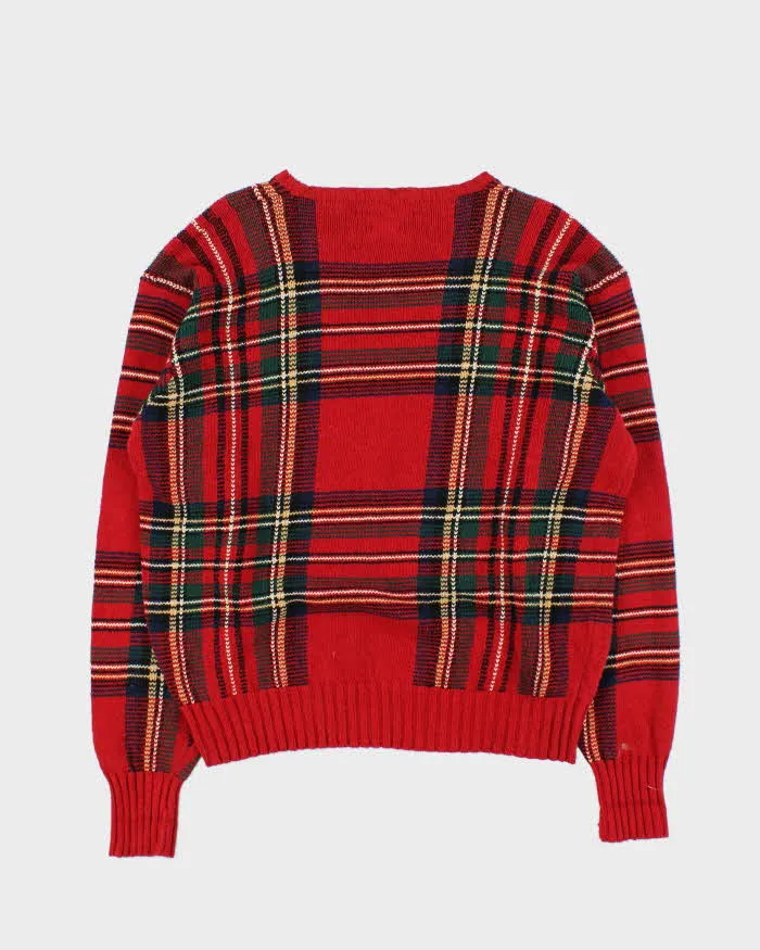Vintage Ralph Lauren Oversized Tartan Knit Jumper - M sold by Rokit product image thumbnail 2