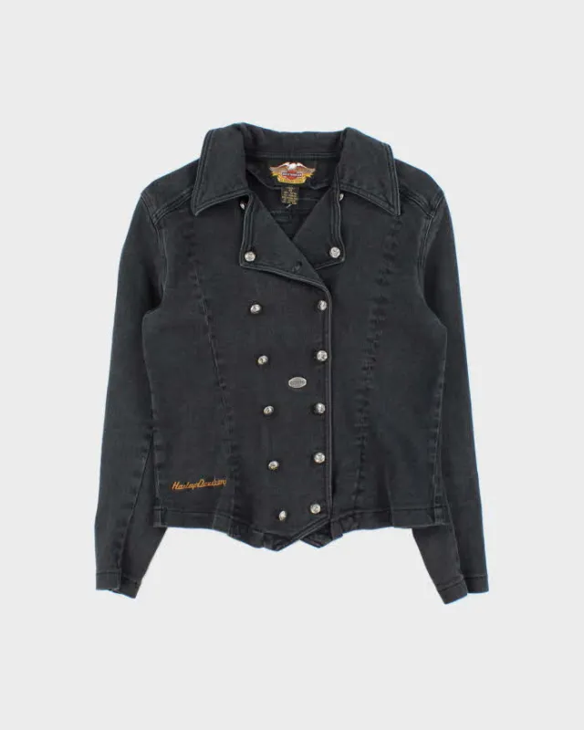 Vintage Y2k 00s Harley Davidson Double Breasted Denim Jacket - XS sold by Rokit