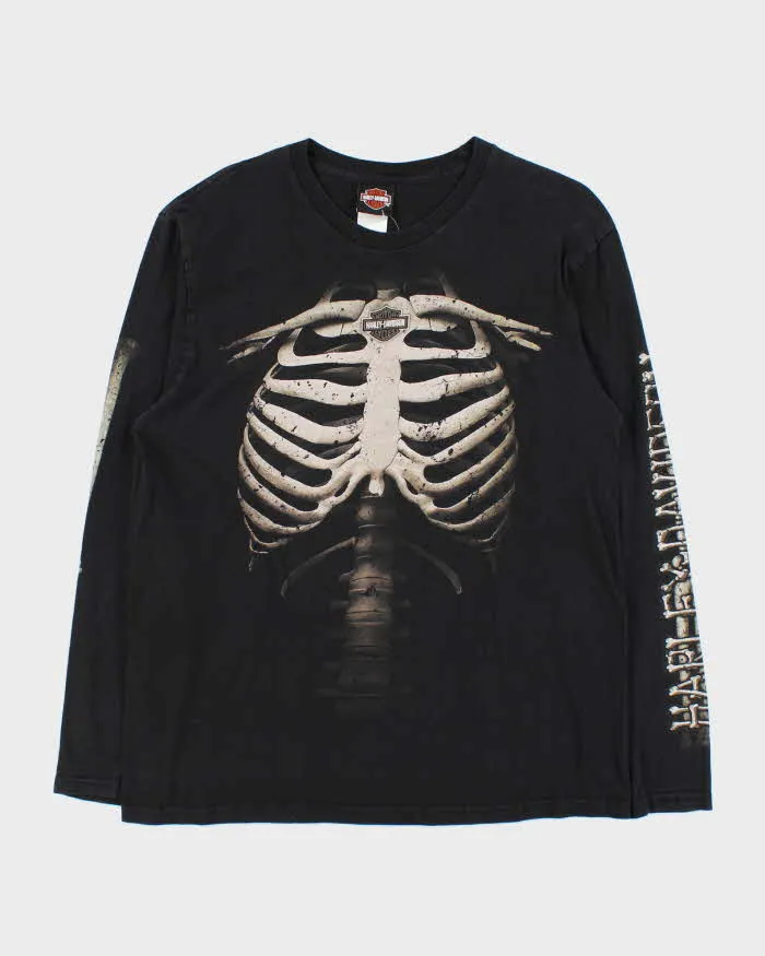 Vintage Harley Davidson Skeleton Long Sleeve T-shirt - L sold by Rokit