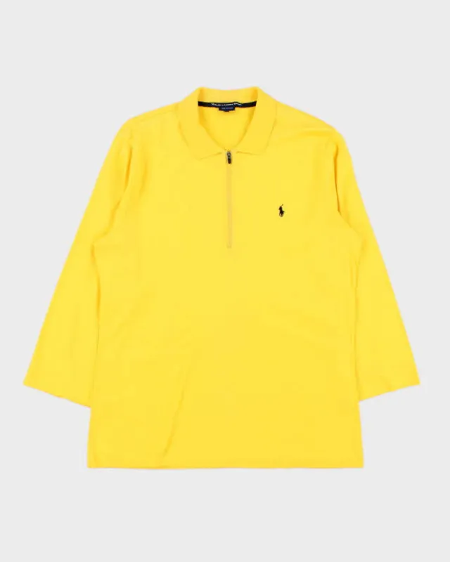 Vintage 90s Ralph Lauren Sport Zip-up Jersey Polo Top - L sold by Rokit
