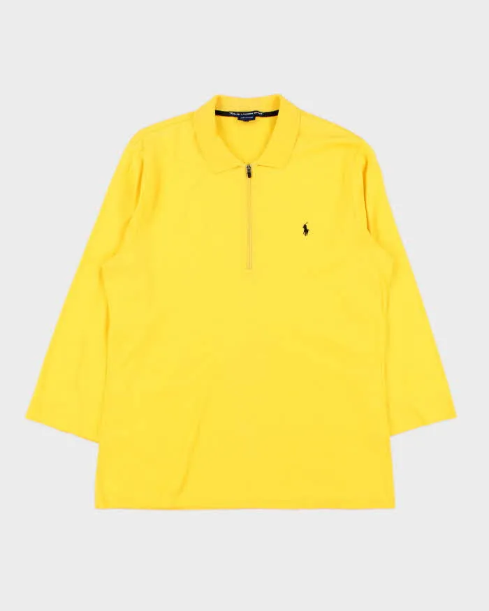 Vintage 90s Ralph Lauren Sport Zip-up Jersey Polo Top - L sold by Rokit