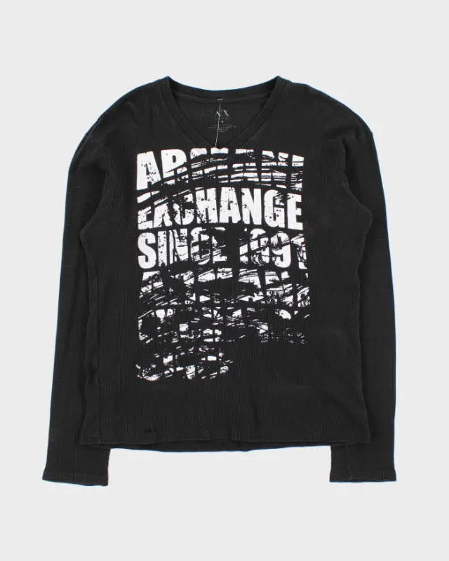 Vintage Y2k 00s Armani Exchange Waffle Long Sleeve T-shirt - M sold by Rokit