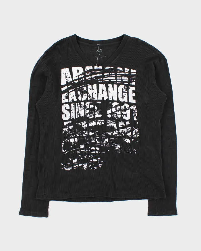 Vintage Y2k 00s Armani Exchange Waffle Long Sleeve T-shirt - M sold by Rokit