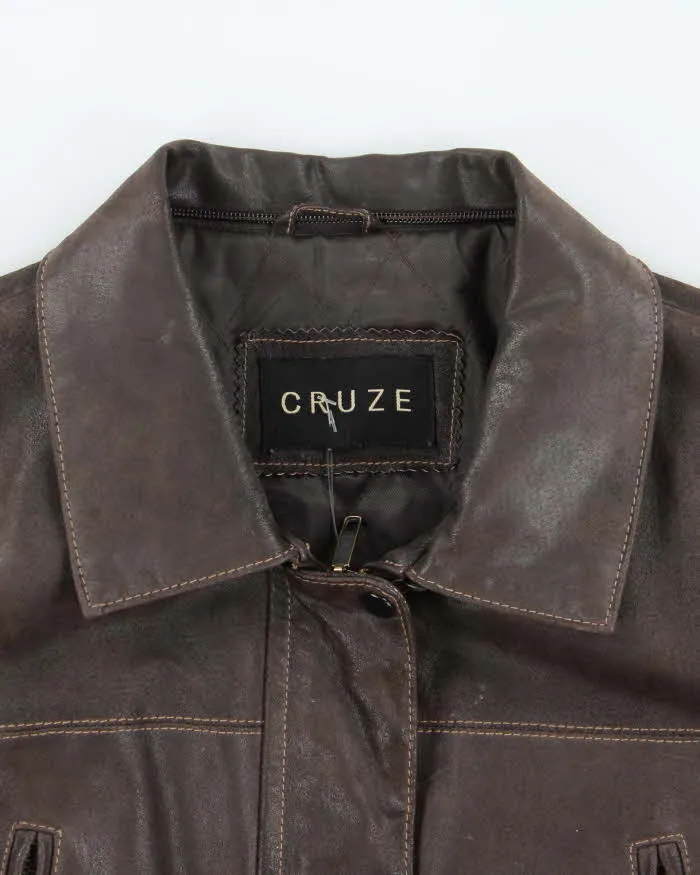 Vintage Cruze Brown Leather Jacket - L sold by Rokit product image thumbnail 3