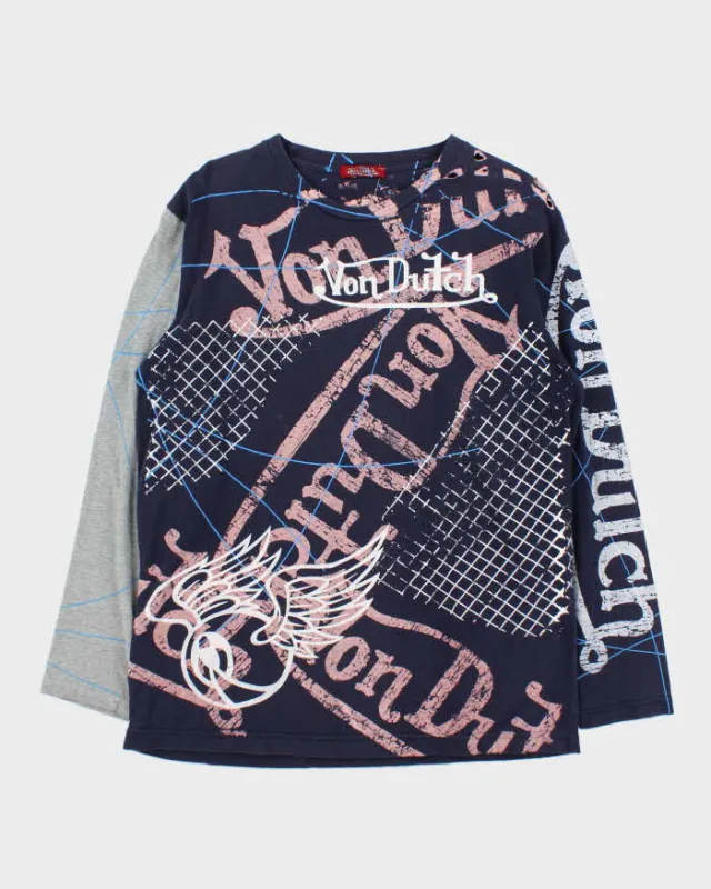 Vintage Y2k 2000s Von Dutch All Over Print Distressed T-shirt - L sold by Rokit