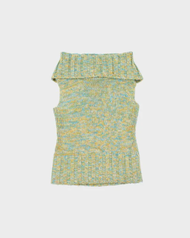 Vintage 90s 00s Chunky Roll Neck Sleeveless Jumper - S sold by Rokit