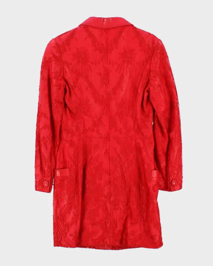 Vintage 80s Gianni Versace Lace Red Leather Jacket - XS sold by Rokit product image thumbnail 2