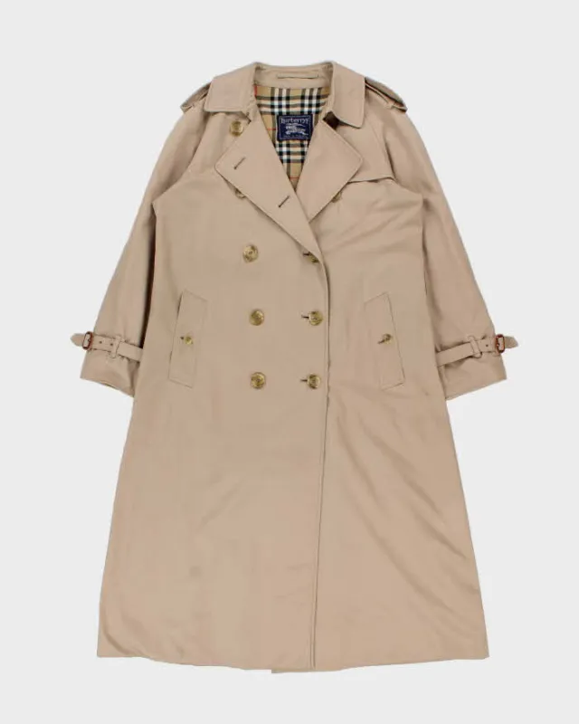 Vintage 90s Burberry Beige Nova Check Lined Classic Women's Trench Coat - S sold by Rokit