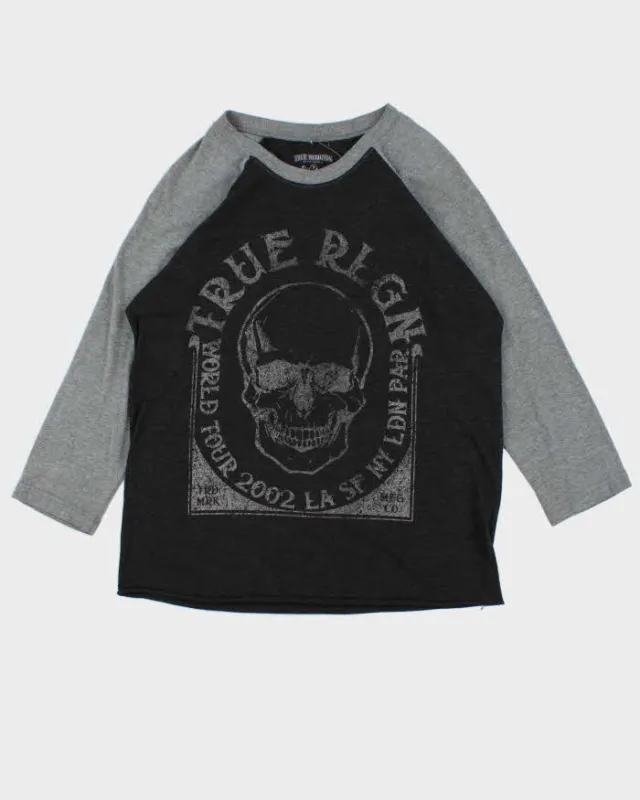 Vintage Y2K 00s True Religion Graphic 3/4 Sleeve T-Shirt - M sold by Rokit