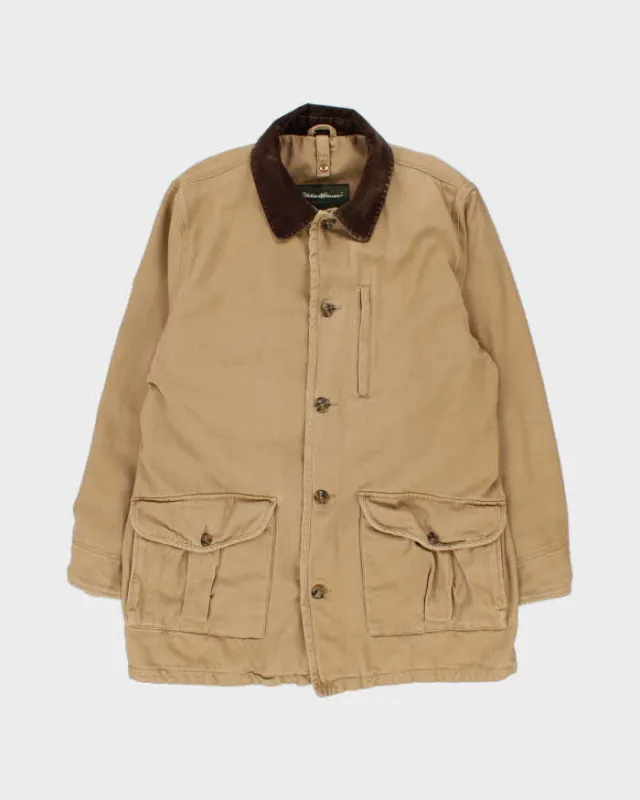 Vintage 90s Beige Eddie Bauer Oversized Workwear Chore Coat - L sold by Rokit