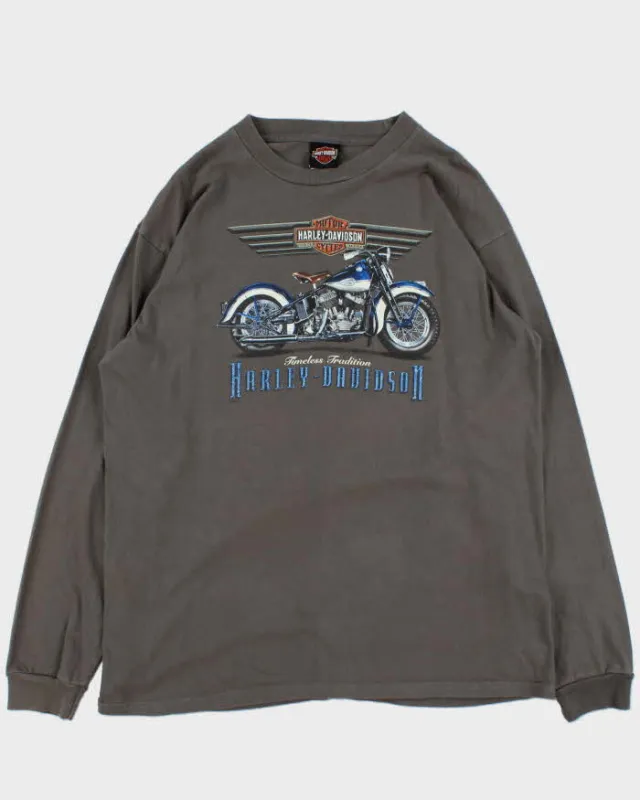 Harley Davidson Grey Winnipeg Graphic Long Sleeve T-Shirt - XL sold by Rokit