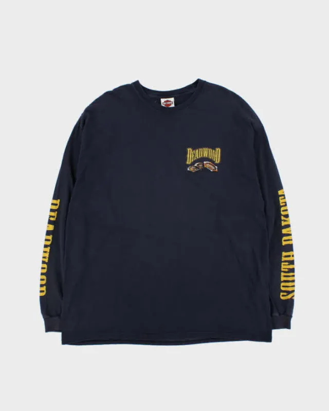 Harley Davidson Deadwood Graphic Navy Long Sleeve T-Shirt - XXL sold by Rokit