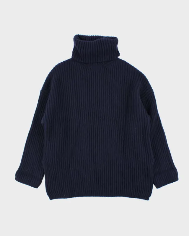 AW 18 Acne Studios Navy Oversized Ribbed Wool Roll Neck - XS sold by Rokit