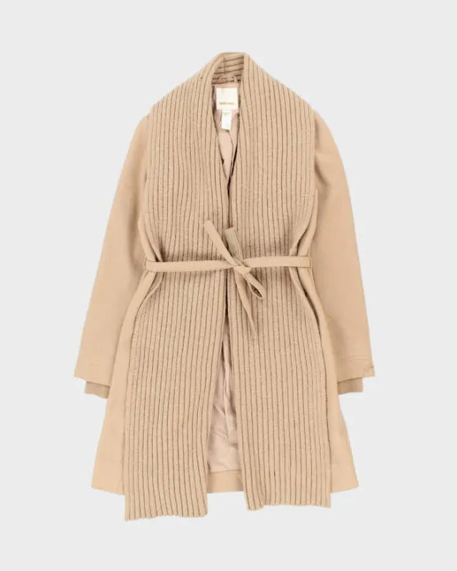 Vintage 90s Beige Diesel Wool Belted Long Coat - S sold by Rokit