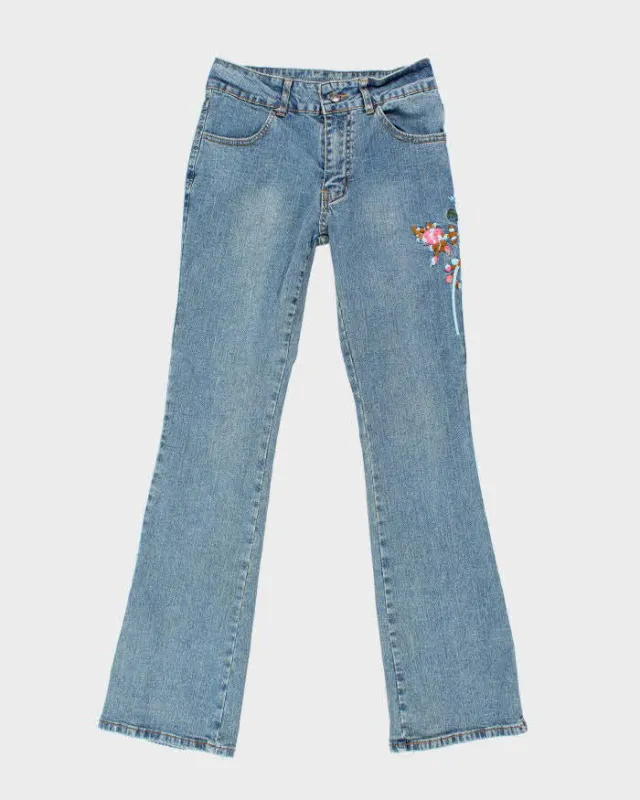 Vintage Y2k 00s Haphazard Embroidered Jeans - W26 L30 made by Rokit