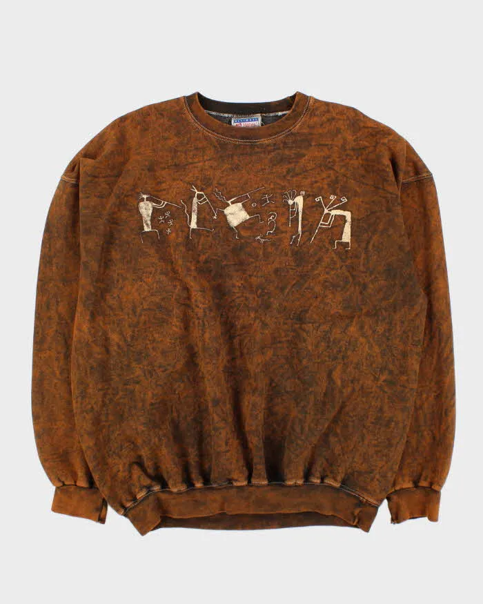 Vintage 1990s Hanes Graphic Acid Wash Crewneck Sweatshirt - XL sold by Rokit