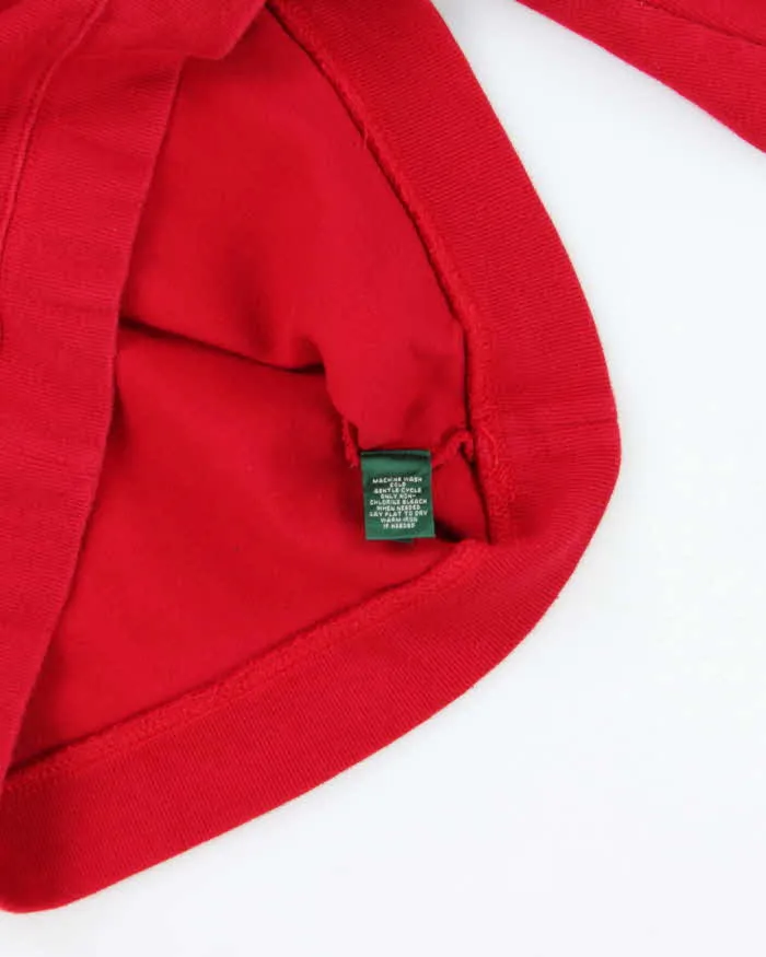 Vintage Y2K Ralph Lauren Red Toggle Neck Sweatshirt - S sold by Rokit product image thumbnail 5