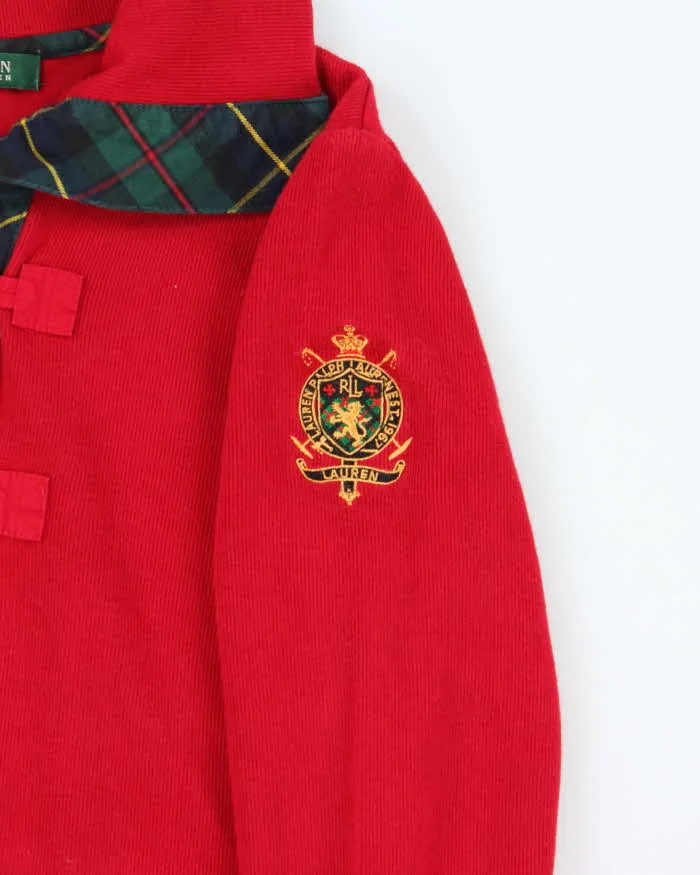Vintage Y2K Ralph Lauren Red Toggle Neck Sweatshirt - S sold by Rokit product image thumbnail 4