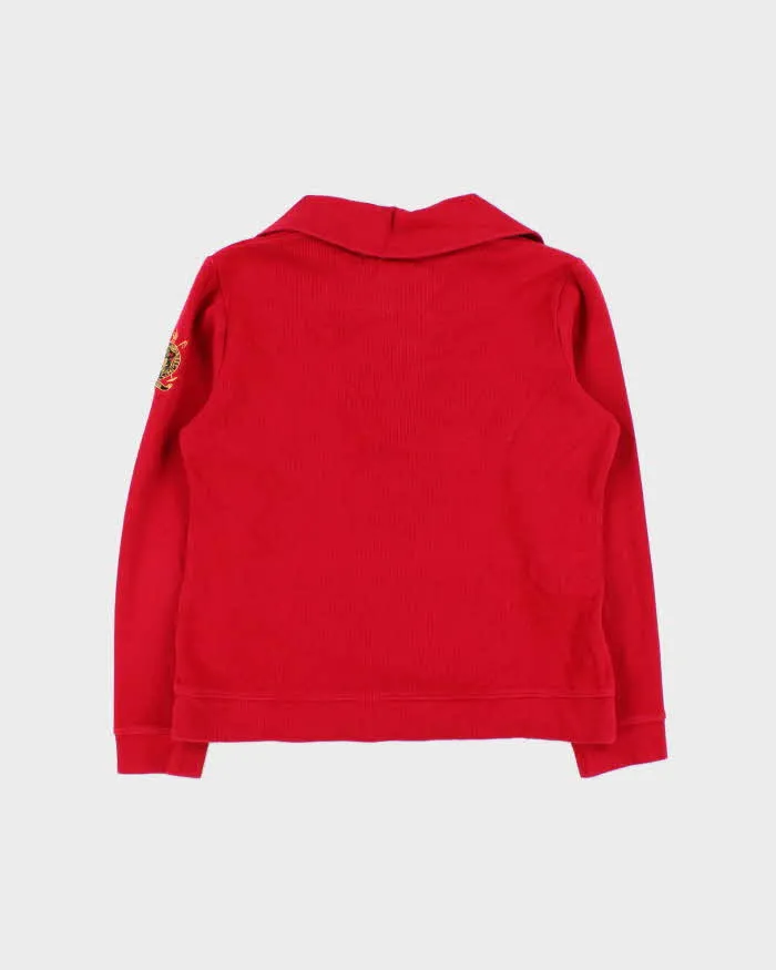 Vintage Y2K Ralph Lauren Red Toggle Neck Sweatshirt - S sold by Rokit product image thumbnail 2