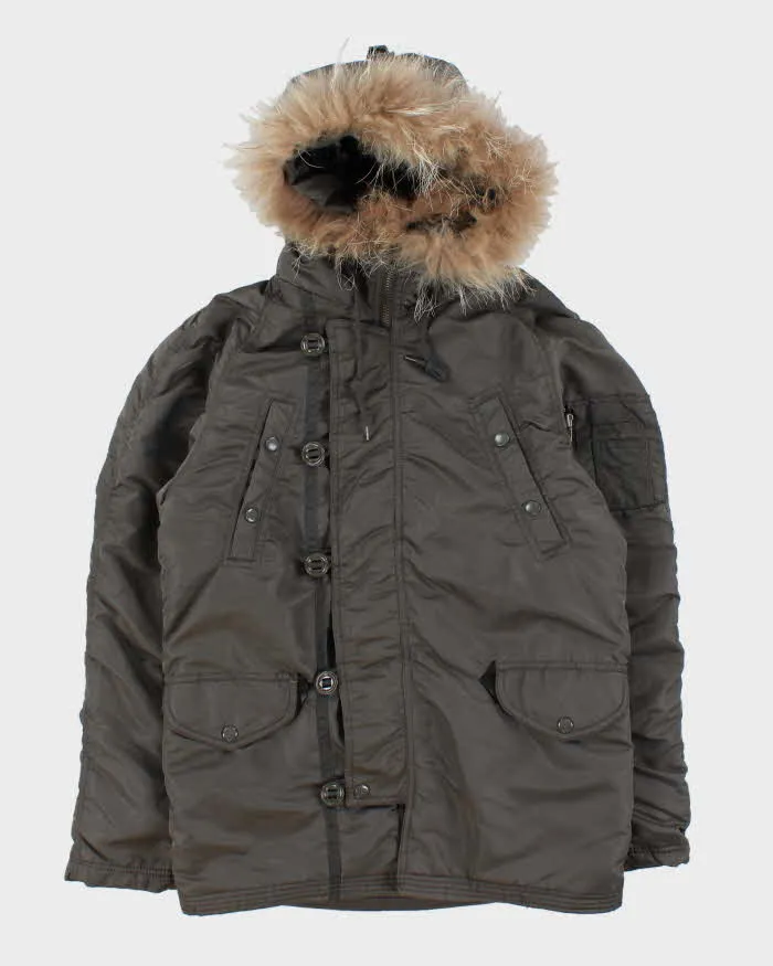 Vintage 90s Back Number Military Style Parka Coat - S sold by Rokit