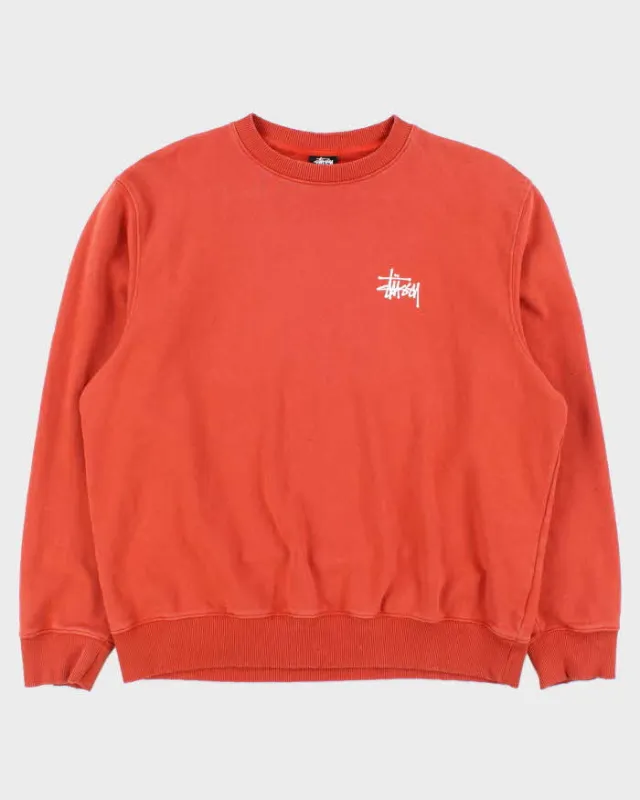 Vintage Stussy Burnt Orange Sweatshirt - XL sold by Rokit