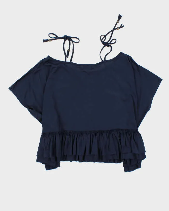 Vintage Burberry Blue Label Shoulder Tie Frill Top - M sold by Rokit product image thumbnail 2