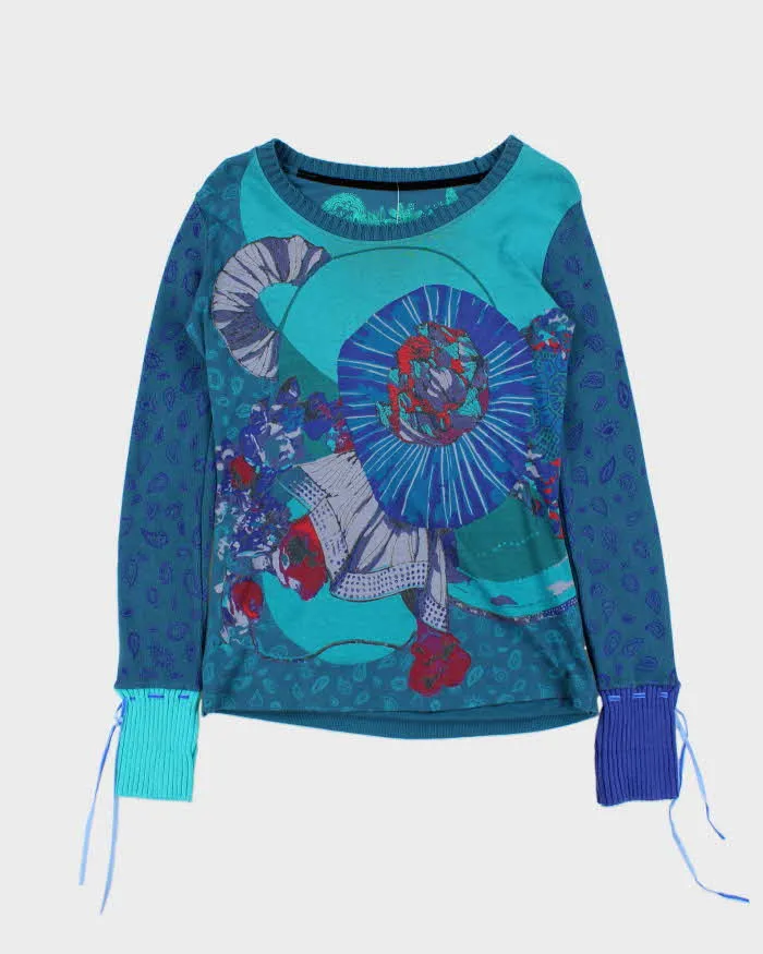 Vintage Y2k 00s Desigual Knit Sleeve T-shirt - M sold by Rokit