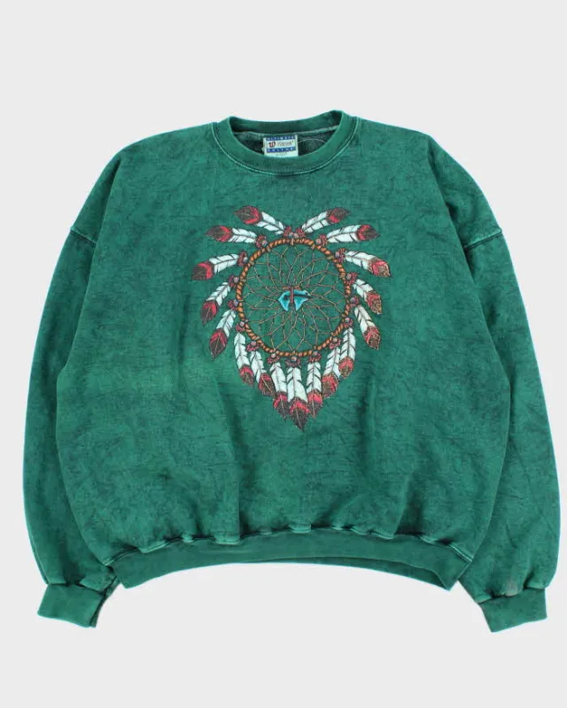 Vintage 1990s Hanes Graphic Acid Wash Crewneck Sweatshirt - XXL made by Rokit