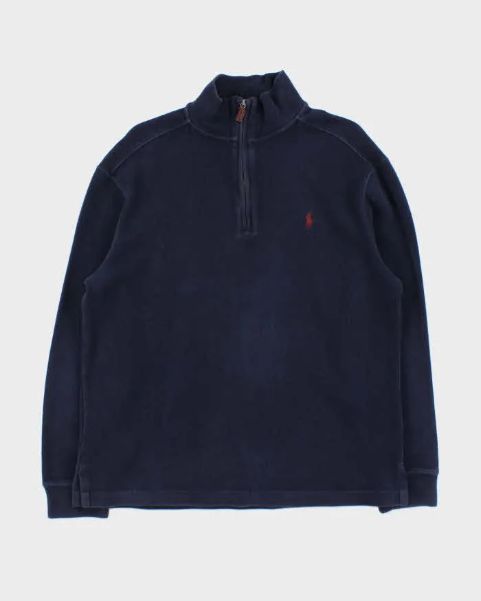 Vintage 00s Polo Ralph Lauren Quarter Zip Sweatshirt - M sold by Rokit
