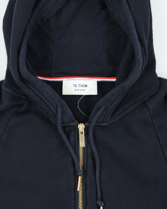 TB Thom Browne Navy Four Stripe Zip Up Hoodie - L sold by Rokit product image thumbnail 3