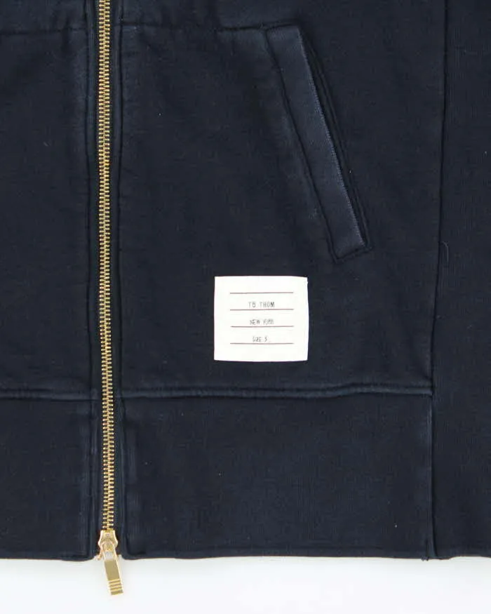 TB Thom Browne Navy Four Stripe Zip Up Hoodie - L sold by Rokit product image thumbnail 5
