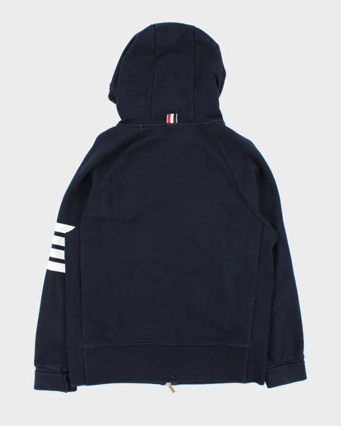 TB Thom Browne Navy Four Stripe Zip Up Hoodie - L sold by Rokit product image thumbnail 2