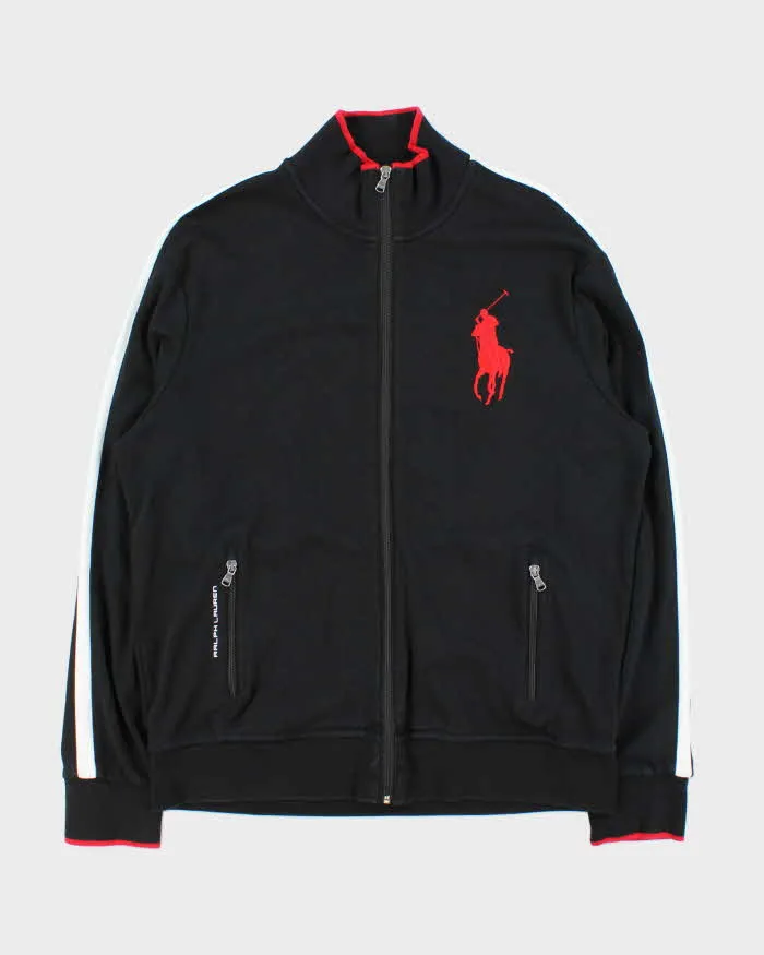 Polo Ralph Lauren Black Large Pony Zip Up Jumper - L sold by Rokit