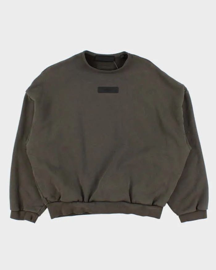 Fear of God Essentials Khaki Oversized Sweatshirt - S sold by Rokit