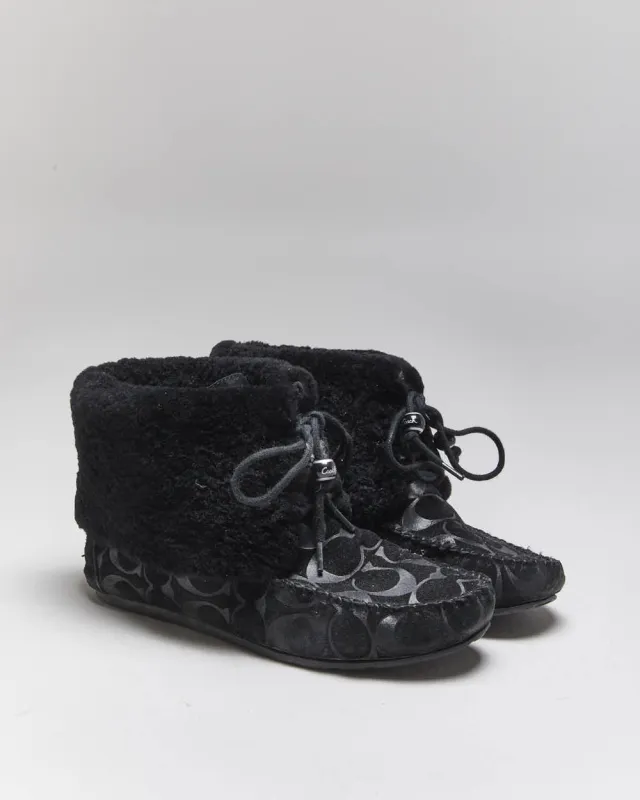 Vintage Y2k 00s Coach Monogram Moccasin Boots - UK5 sold by Rokit