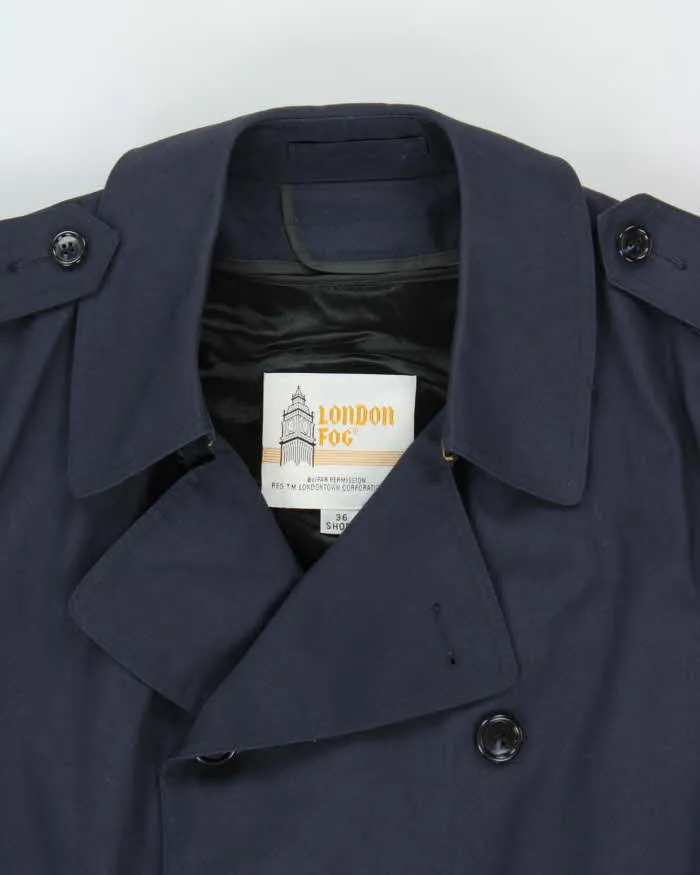 Vintage 1980s London Fog Navy Insulated Trench Coat - S sold by Rokit product image thumbnail 3