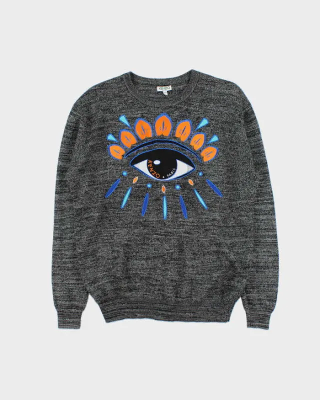 Vintage Kenzo Wool Blend Embroidered Eye Jumper - M sold by Rokit