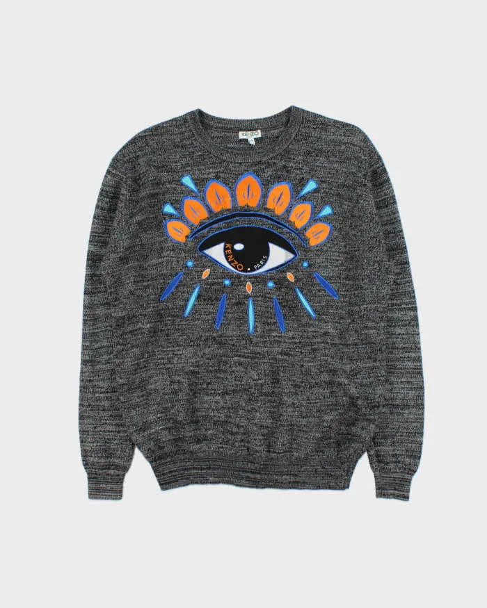 Vintage Kenzo Wool Blend Embroidered Eye Jumper - M sold by Rokit