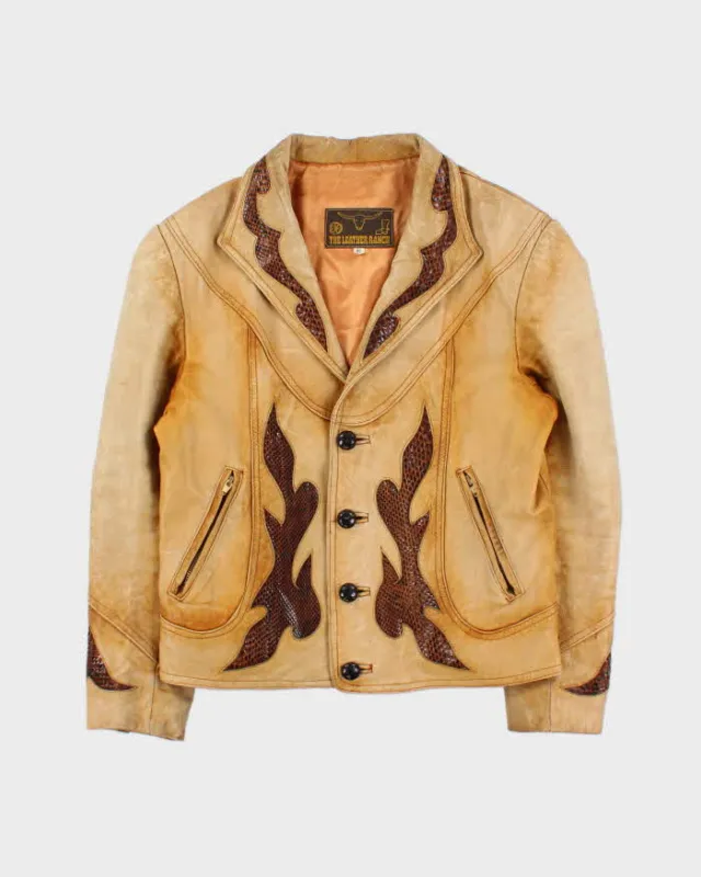 Vintage 1980s Women's Leather Western Blazer Jacket - L sold by Rokit